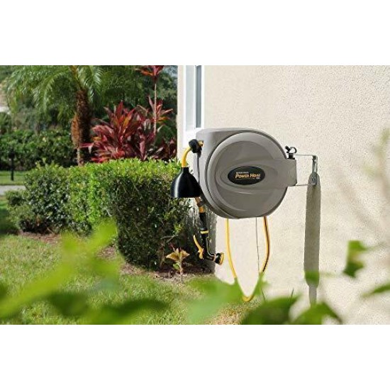 Retractable Hose Reel 100 ft x 1/2” - Brass Fittings, Super Heavy Duty, 3 Layer