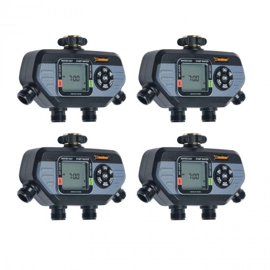 Melnor Hydrologic 4 Zone Digital Water Timer for Garden and Yard Care (4 Pack)