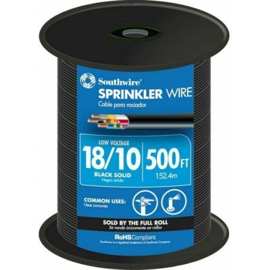 Southwire 500 Ft.18-10 Black Burial UL Sprinkler Wire