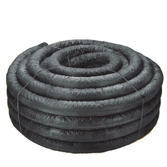 4 in. x 100 ft. Corex Drain Pipe Perforated Lightweight and Flexible with Sock