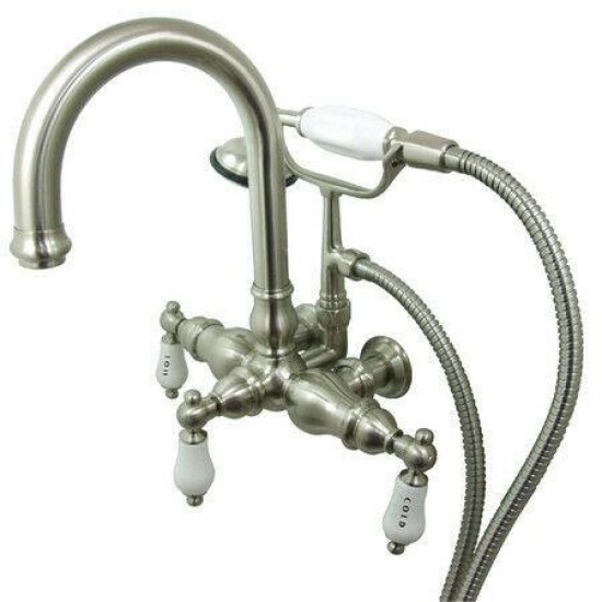 Kingston Brass CC3015T8 Wall Mount Clawfoot Tub Filler With Hand Shower