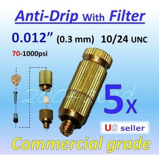 Brass / Ceramic Misting Nozzle Anti-Drip + Filter 0.012