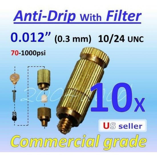 Brass / Ceramic Misting Nozzle Anti-Drip + Filter 0.012