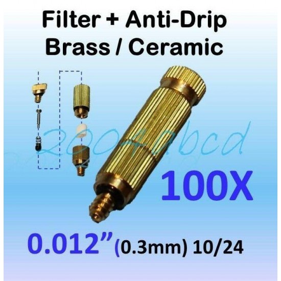 Brass / Ceramic Misting Nozzle Anti-Drip + Filter 0.012