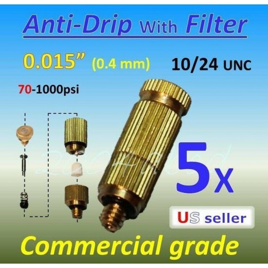 Brass / Ceramic Misting Nozzle Anti-Drip + Filter 0.012