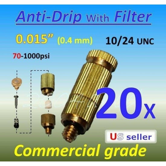 Brass / Ceramic Misting Nozzle Anti-Drip + Filter 0.012