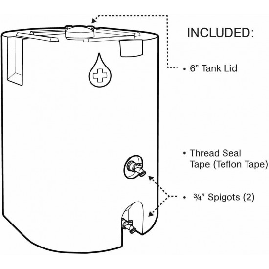 160-320 Gallon Water Storage Tank Barrel Plastic Large Emergency Water Storage