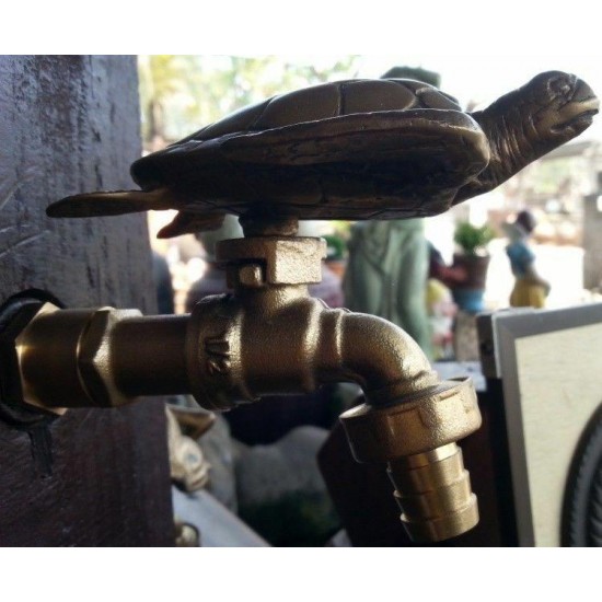 3x Brass Garden Tap Faucet Dolphin Starfish Turtle Spigot Water Vintage Decor