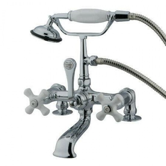 Kingston Brass Chrome Deck Mount Clawfoot Tub Faucet W Hand Shower CC212T1