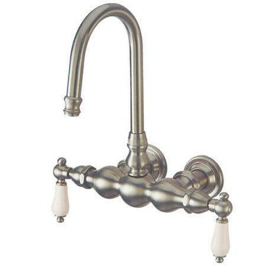 Kingston Brass Satin Nickel Wall Mount Clawfoot Tub Filler Faucet CC5T8