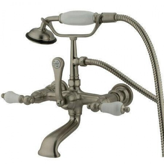 Kingston Brass Cc553t Clawfoot Tub Filler Vintage Faucet Triple Handle Satin Nickel