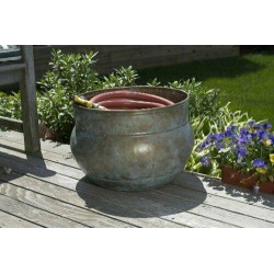 448B Sonoma Hose Pot, Holds Up To 150-Feet of Hose, Brass brass