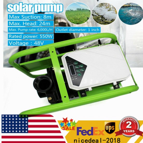 550W Solar Water Above-Ground Pump Surface Irrigation System &MPPT Controller US