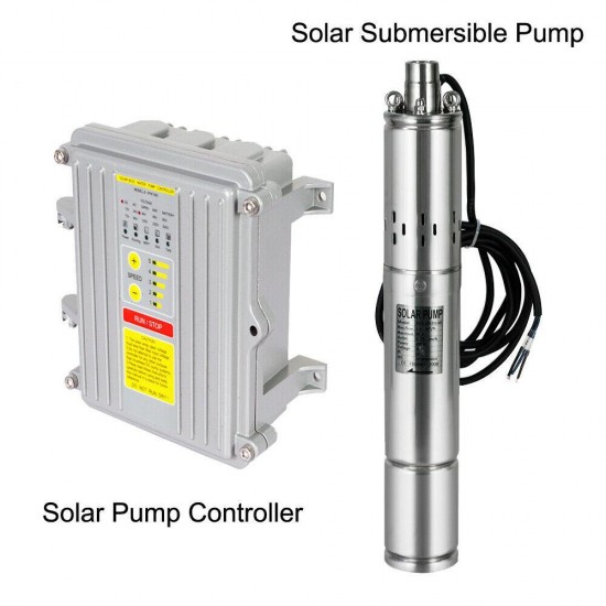 DC 24v Deep Well Submersible Water Pump off Grid System Kit 200w Solar Panel