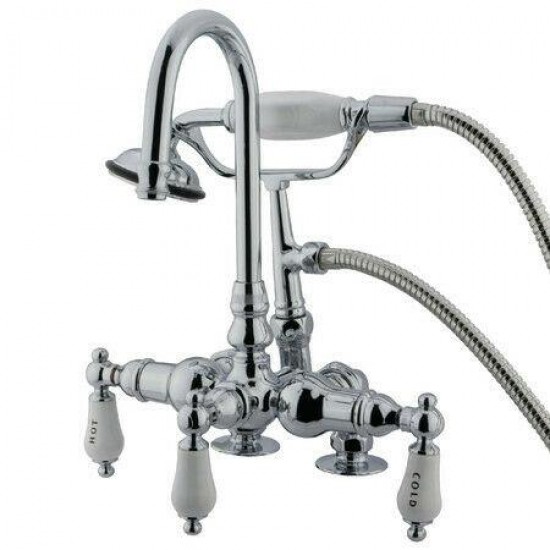 Kingston Brass Chrome Deck Mount Clawfoot Tub Faucet W Hand Shower CC18T1