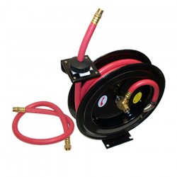 100 Ft x 3/8'' Retractable Air Hose Reel Mountable Truck 300 PSI