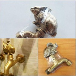 3x Tap Faucet Garden Sink Basin Rabbit Spigot Figurine Vintage Water Home Decor