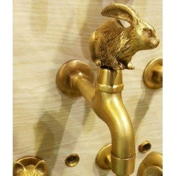 3x Tap Faucet Garden Sink Basin Rabbit Spigot Figurine Vintage Water Home Decor