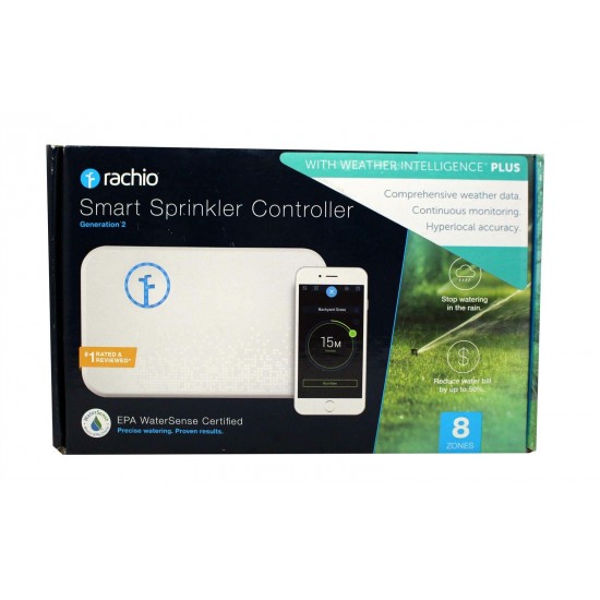 Rachio 8ZULW-B (2nd Generation) 8-Zone Smart Sprinkler Controller