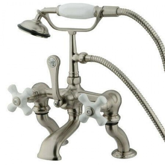 Kingston Brass CC417T8 Deck Mount Clawfoot Tub Filler With Hand Shower