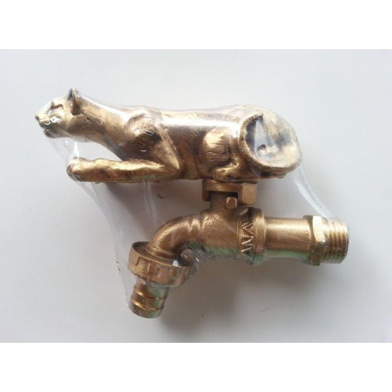 3x Brass Garden Bear Elephant Tiger Spigot Faucet Wild Animal Vintage Water Deco