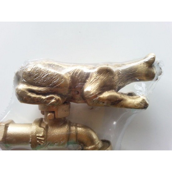 3x Brass Garden Bear Elephant Tiger Spigot Faucet Wild Animal Vintage Water Deco