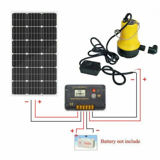 24v Submersible Deep Well Water Pump & 240w Solar Panel Control Kit for Watering