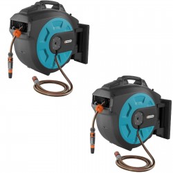 Gardena Comfort 82' Wall Mounted Retractable Swivel Garden Hose Reel Box 2 Pack