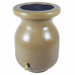 KoolScapes 50 Gallon Sandstone-Look Rain Barrel with Brass Tap and Drain Plug