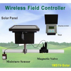 Moisture Sensor Based Solar Powered Wireless Field Controller Irrigation System