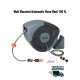 100 ft Garden Water Hose Reel Automatic Wall Mounted Retractable w/ Spray Nozzle