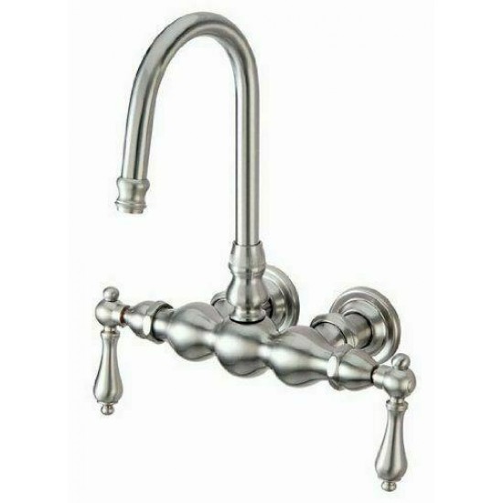 Kingston Brass CC1T8 Vintage 3-3/8-inch Wall Mount Tub Faucet Brushed Nickel