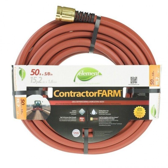 Element  5/8 in. Dia. x 50 ft. L Contractor  Brown  Hose