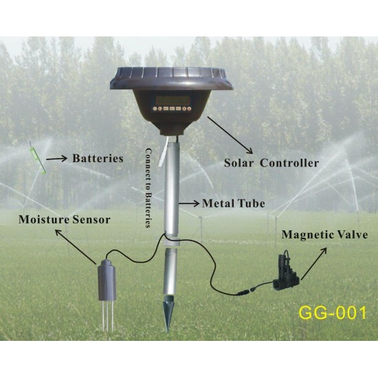 Ancnoble Gg-001b Irrigation Controller W/ Moisture Sensor and Solar Powered 16in