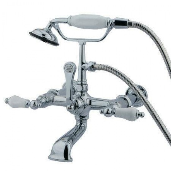 Kingston Brass Vintage Wall Mount Clawfoot Tub Filler With Hand Shower CC544T1