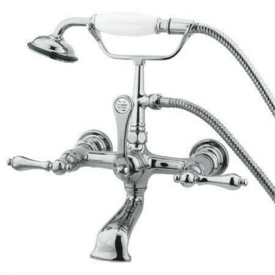 Kingston Brass Vintage Wall Mount Clawfoot Tub Filler With Hand Shower CC552T1