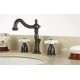 Kingston Brass KB1975PX Heritage Widespread Lavatory Faucet With Porcelain Cross Handle Oil Rubbed Bronze