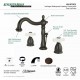 Kingston Brass KB1975PX Heritage Widespread Lavatory Faucet With Porcelain Cross Handle Oil Rubbed Bronze