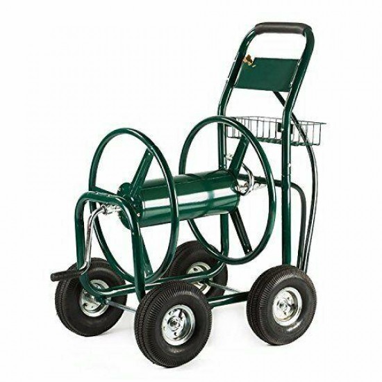 ALEKO GHRC400 Heavy Duty Hose Reel Cart Industrial 4 Wheel 400 Foot Capacity...