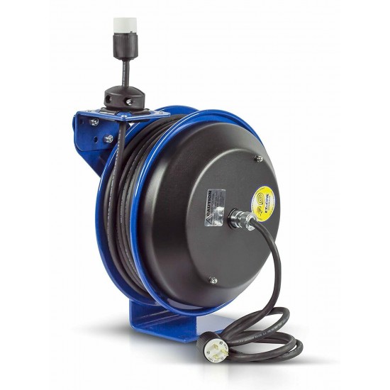 Coxreels Ez-coil Safety Series Power Cord Reel With Single Receptacle - 50 Ft.