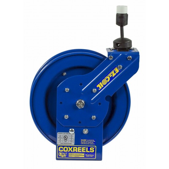 Coxreels Ez-coil Safety Series Power Cord Reel With Single Receptacle - 50 Ft.