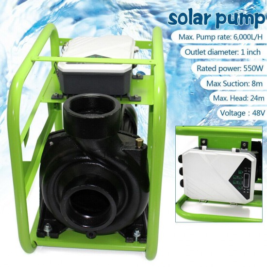 DC48V Solar Water Above-Ground Pump Surface Irrigation Farm Garden MPPT 550W 24m