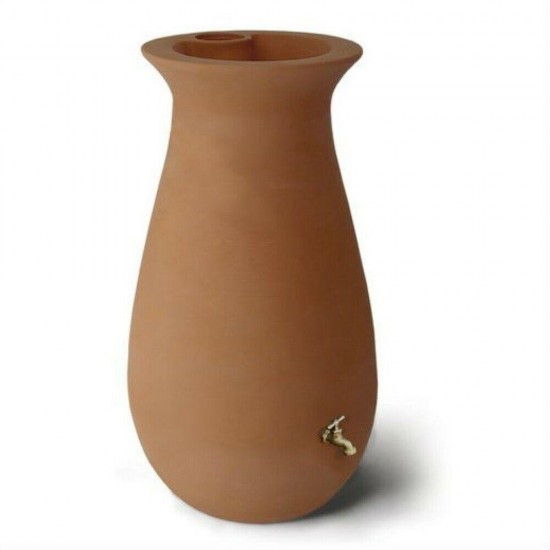 Fast Furnishings 65 Gallon Urn Style Rain Barrel in Terra Cotta