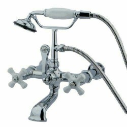 Kingston Brass Chrome Wall Mount Clawfoot Tub Faucet W Hand Shower CC550T1