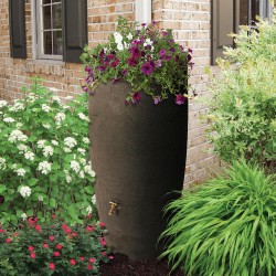 Algreen Athena 80 Gallon Rain Water Collection Drum Barrel, Brownstone (2 Pack)