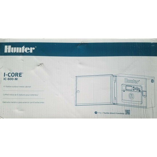 NEW, IN-BOX, Metal Cabinet/Hunter I-Core, IC-600-M, 6-Station Controller