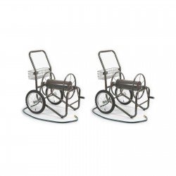 Liberty Garden 2 Wheel Steel Frame Water Hose Reel Basket Cart, Bronze (2 Pack)