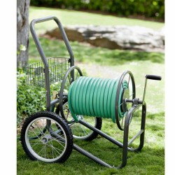 Liberty Garden 2 Wheel Steel Frame Water Hose Reel Basket Cart, Bronze (2 Pack)