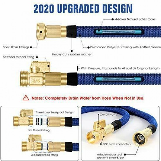 200 ft Expandable Garden Hose,2020 Upgraded Lightweight Expanding