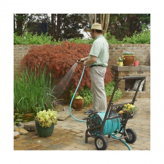 Liberty Garden LBG-301 2-Wheel Decorative Water Hose Reel Storage Cart